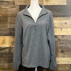 Made for Life Gray Fleece Quarter Zip Up Pullover